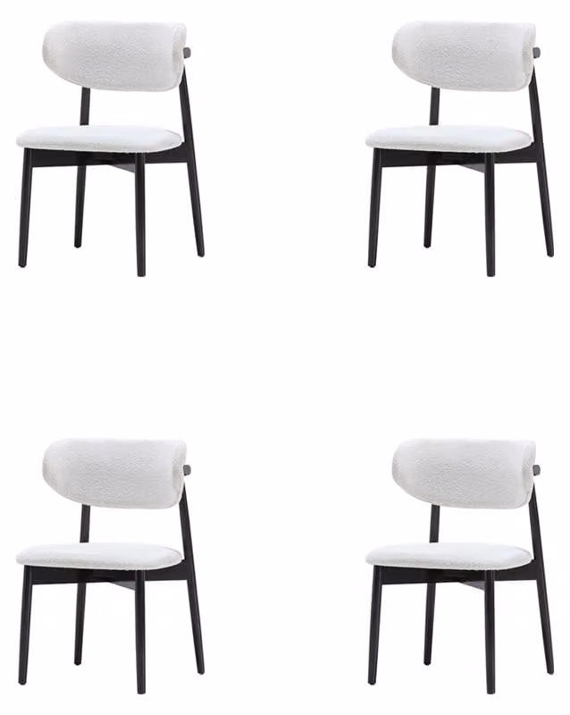 Esszimmer Sitzstühle Weiß-Schwarze Stuhgarnitur Designer Lehnstühle