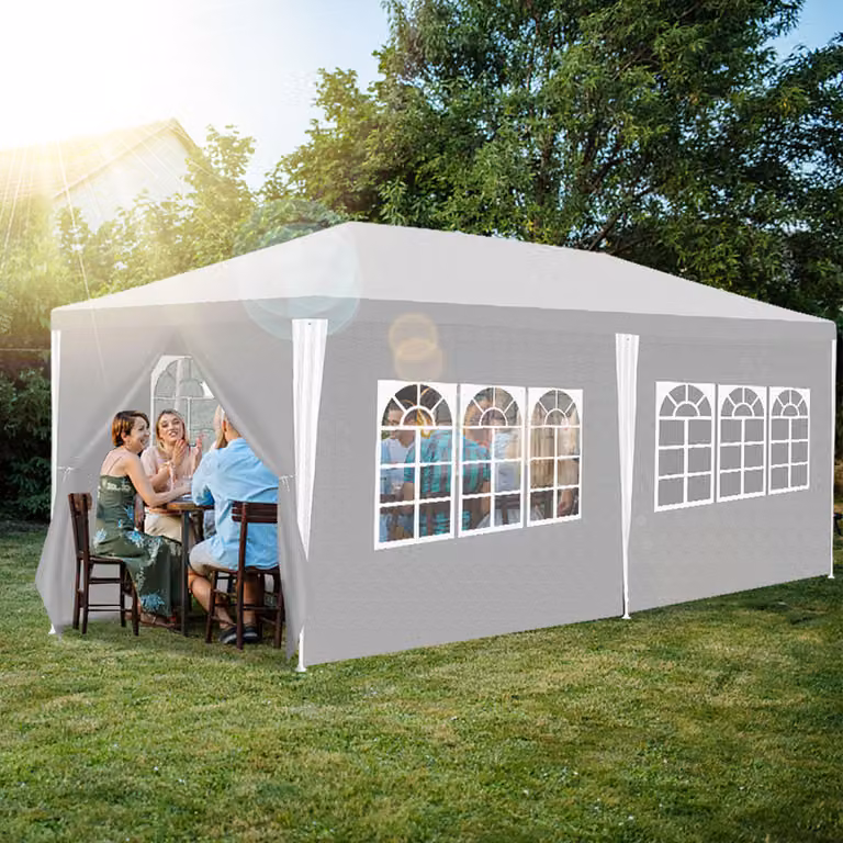 Jopassy gazebo da giardino - gazebo da giardino, tenda per birra per mercati e feste, ideale per matrimoni bianco 3x6m