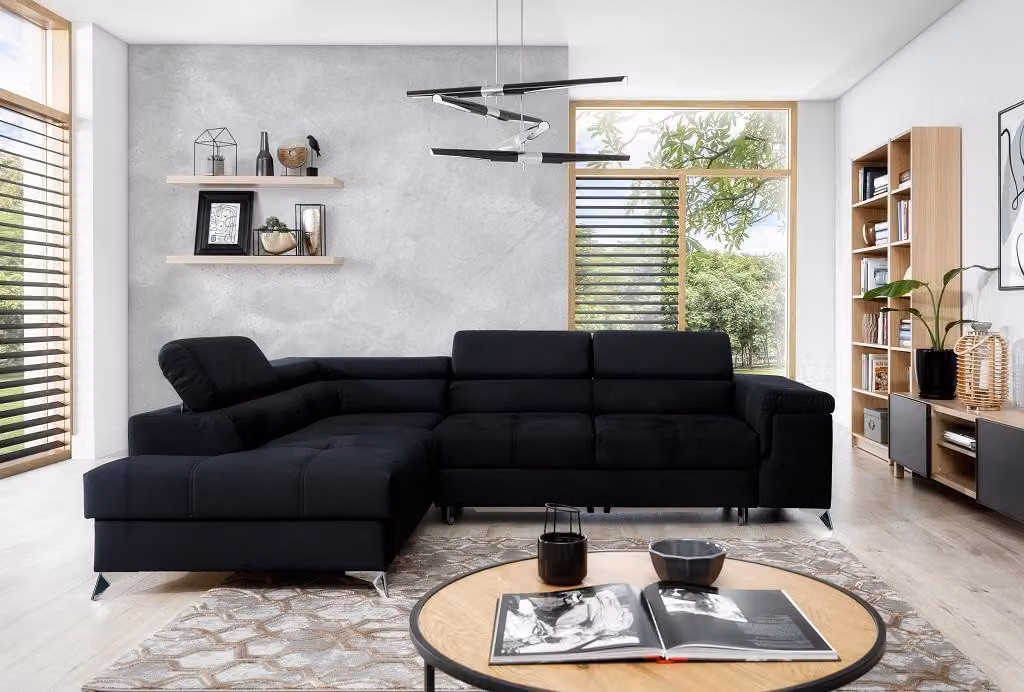 Design Sofa Couch Ecksofa Textil Polster Garnitur Wohnlandschaft Eckgarnitur