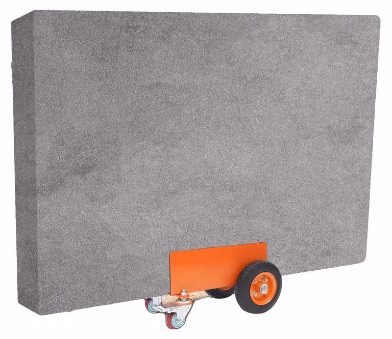 Carrello portapannelli, capacità di carico 300 kg, acciaio legato, dimensioni 45 cm, 2 ruote pneumatiche, 2 ruote universali
