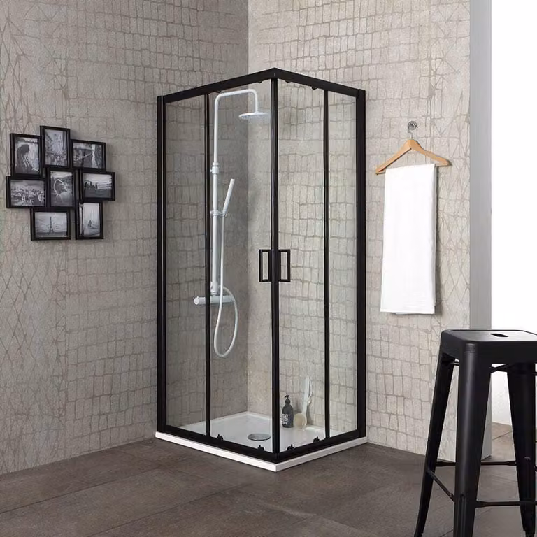 Box doccia con profilo nero opaco 80x80x190 cm | City