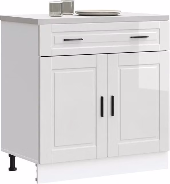 Mobile Base da Cucina Design Mania Bianco Lucido in Legno Multistrato L: 46 cm, P: 25 cm, H: 81,5 cm