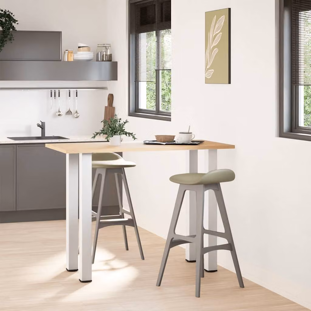 vidaXL Gambe per tavolo da bar 4 pz bianche 100-102 cm in acciaio