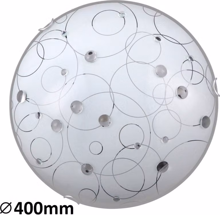 Plafond in vetro 40 cm E27 2x60W bianco fantasia rotonda Jolly 1862 Rabalux