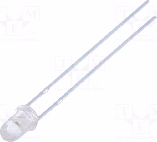 5 LED blu, 3500 mcd, 30°, modello FYL-3014UBC1A, diodi LED a montaggio traversa (THT), dimensioni 3 mm x 3 mm