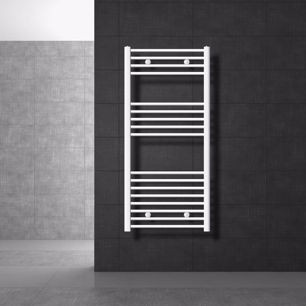 LuxeBath radiatore per bagno Sahara, 600x1200 mm, bianco, diritto con attacco laterale, senza elemento riscaldante