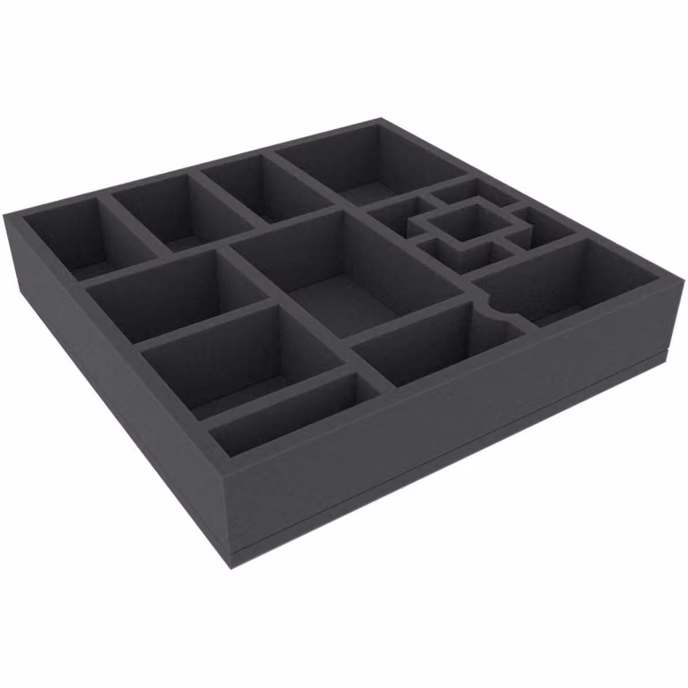Inserto in schiuma 314x314x60 mm con 15 scomparti per giochi da tavolo