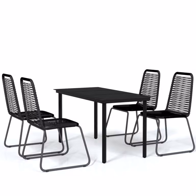 Set da Pranzo da Giardino 5 pz Nero