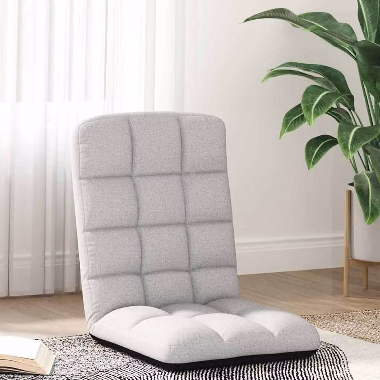 Sedia da terra pieghevole vidaXL in tessuto e metallo, Grigio Nuvola, L: 71 cm, P: 51 cm, H: 62 cm