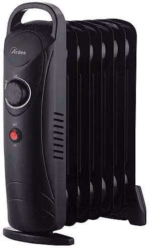 Radiatore a olio Ardes Oil Mini2 nero con termostato e protezione da surriscaldamento