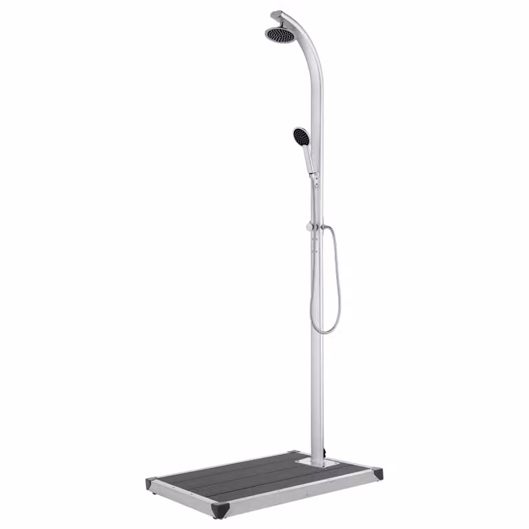Maison Exclusive - Doccia da giardino con base grigia da 220 cm in alluminio