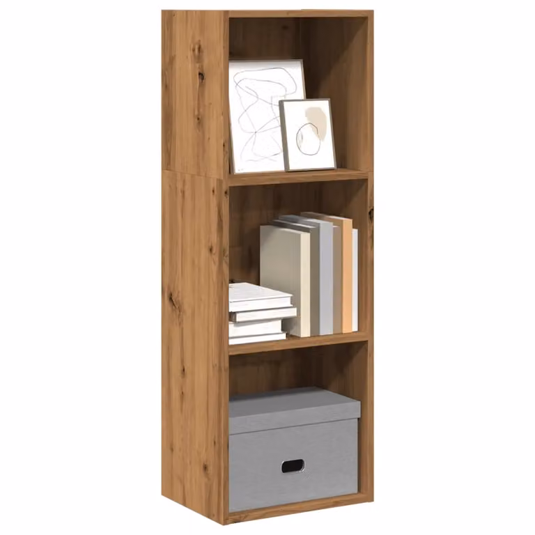 Libreria moderna vidaXL in legno marrone con pannello posteriore L 40 cm, P 30 cm, H 114 cm