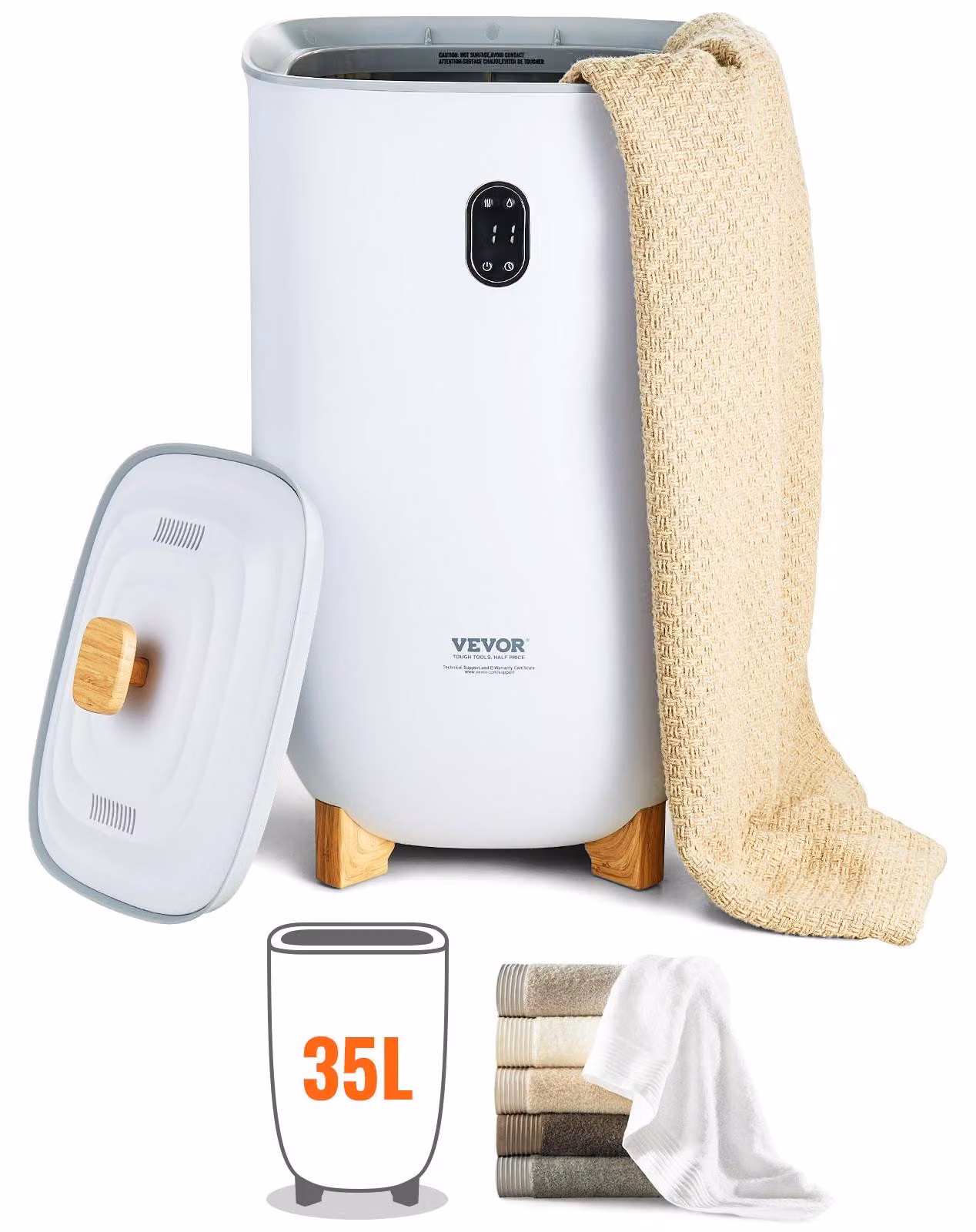 Asciugamano elettrico - Radiatore per asciugamani - Radiatore da bagno - Porta asciugamani - Riscaldatore per asciugamani - Capacità: 35 litri