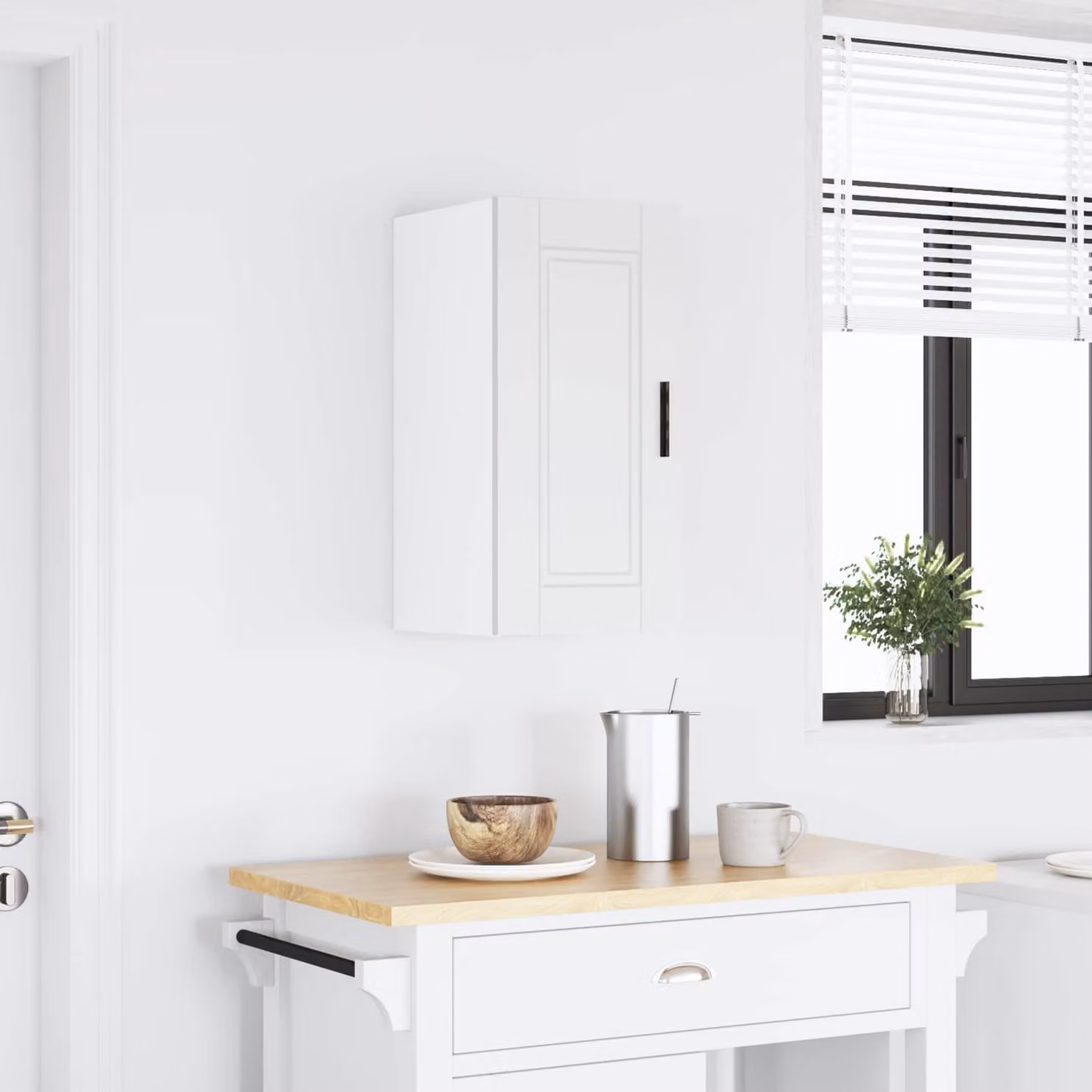 vidaXL Pensile da Cucina Porto Bianco in Legno Multistrato
