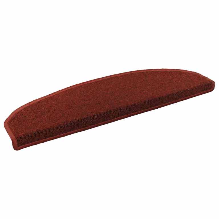 Set di 15 tappetini autoadesivi per scale vidaXL, colore rosso, in polipropilene antiscivolo e fonoassorbenti, L: 80 cm, P: 24,5 cm, H: 3,5 cm