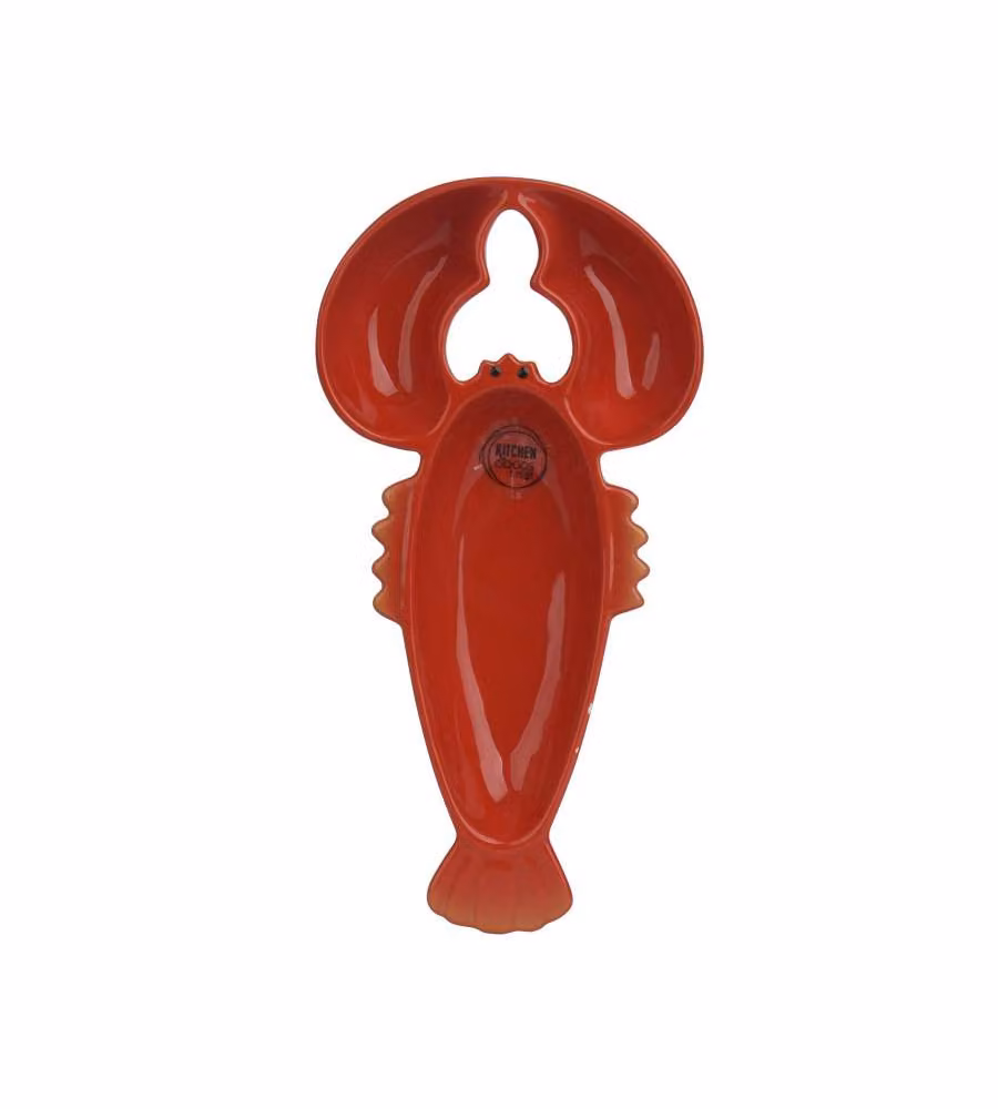Kaeming Vassoio Aragosta Rosso Ceramica 25,4x13,2 cm Decorativo