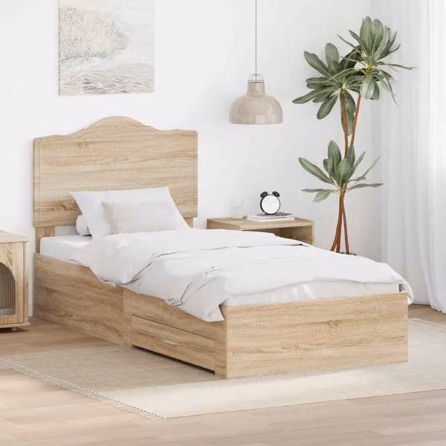 Struttura del letto Rovere Sonoma 90 x 200 cm 3413650