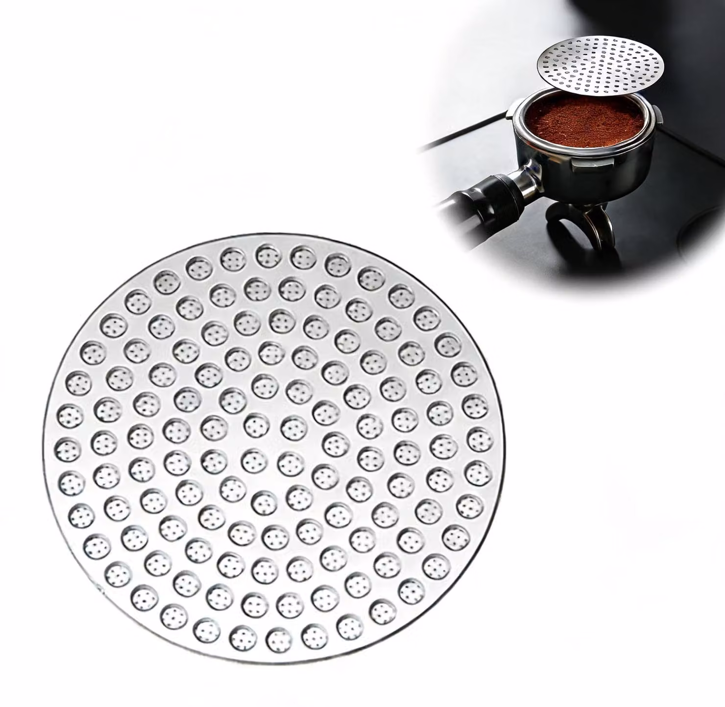 Filtro per birra, diametro 58,5 mm, spessore 0,8 mm, acciaio inossidabile, a doppio strato, riutilizzabile