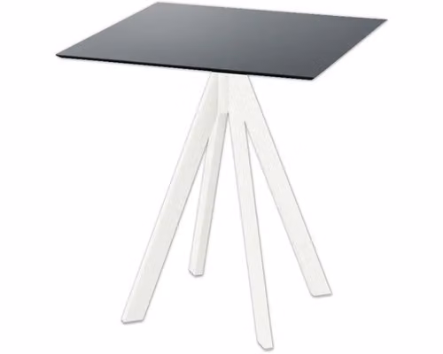 Infinity - Tavolo da giardino, struttura bianca + piano in HPL nero, 70x70 cm, 1 pezzo