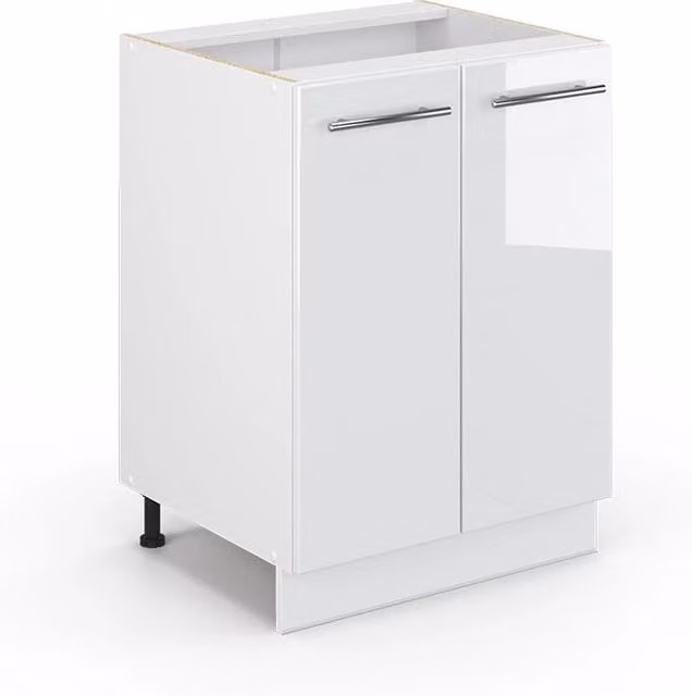 Mobiletto base cucina Vicco Fame-Line Bianco lucido/Bianco L: 60 cm senza piano di lavoro