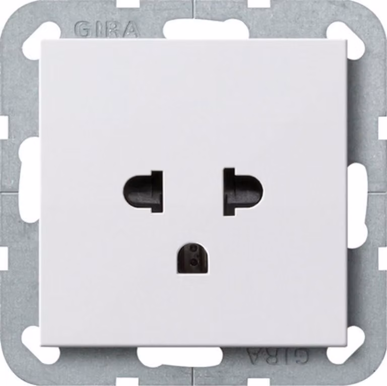 Gira 284027 Presa EURO-US Sistema 55 Bianco puro opaco
