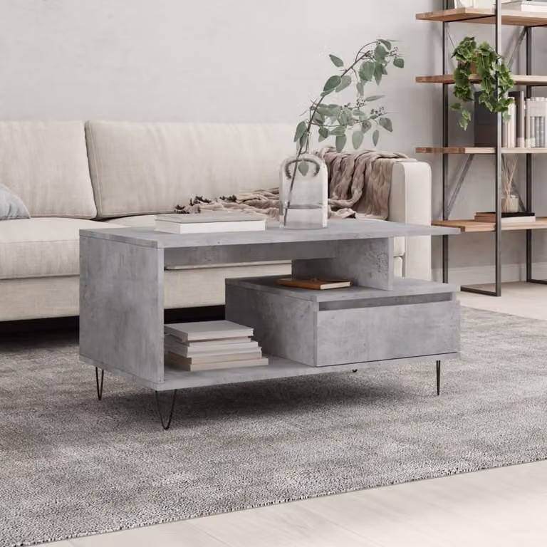 Maison Exclusive - Tavolino grigio cemento 90x49x45 cm Materiale ligneo