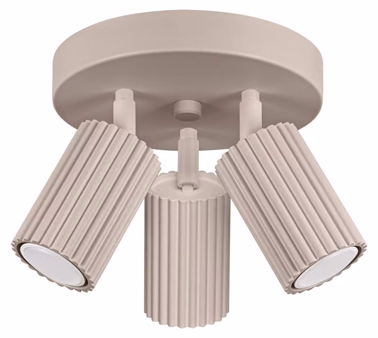 Lampada da soffitto KARBON 2 taupe 3xGU10 10W alluminio 18x19.5x19.5cm Sollux Lighting