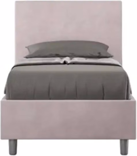 Letto singolo contenitore imbottito 80x210 microfibra glicine Adele