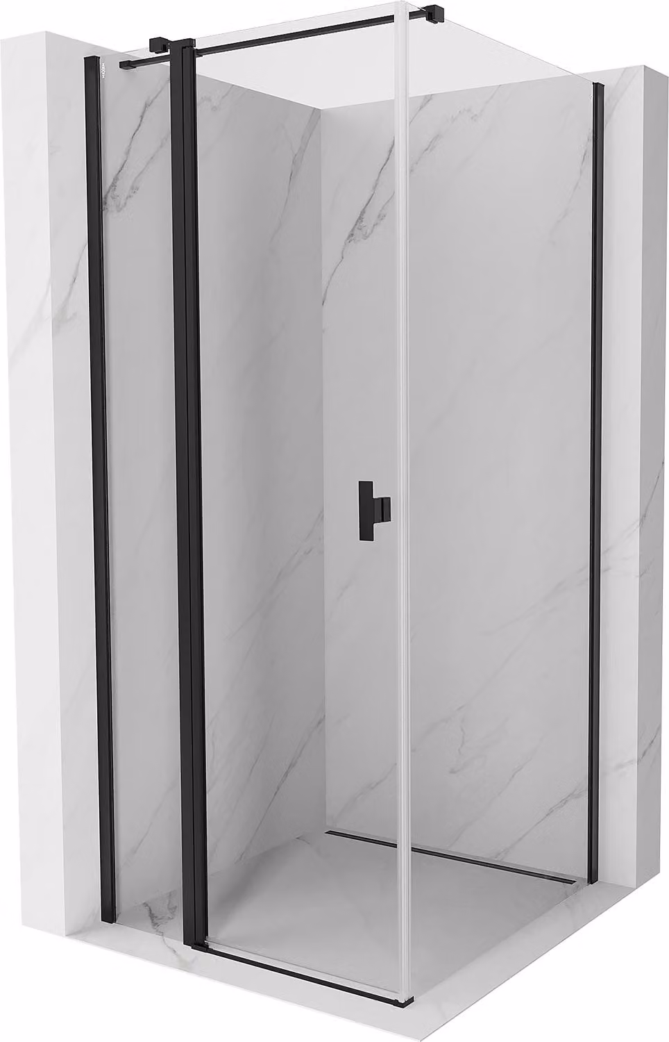 Mexen Mist T cabina doccia a battente 110 x 110 cm, trasparente, nero - 8A4T-110-110-70-00