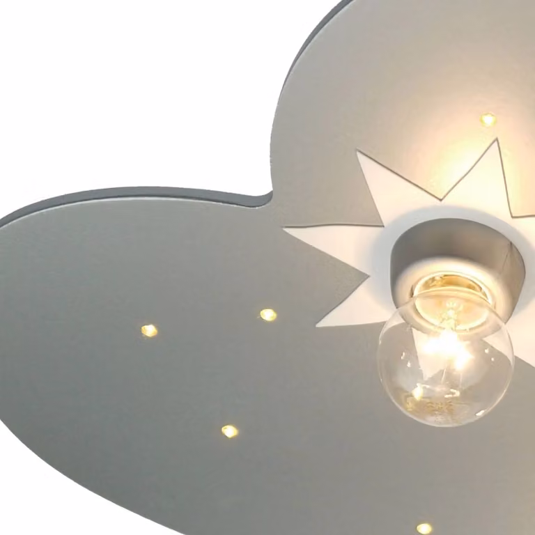 Niermann Standby Plafoniera Wolke, Alluminio / Grigio / Zincato, Cameretta, Plastica, Plafoniera