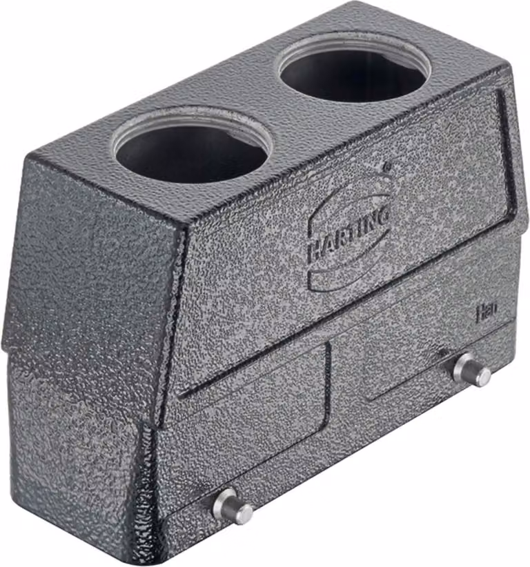 HARTING Han 24B M Custodia con bocchettone alto, 2xM25 uscita cavo diritta, per 2 staffe (nella parte inferiore) - 1 pezzo
