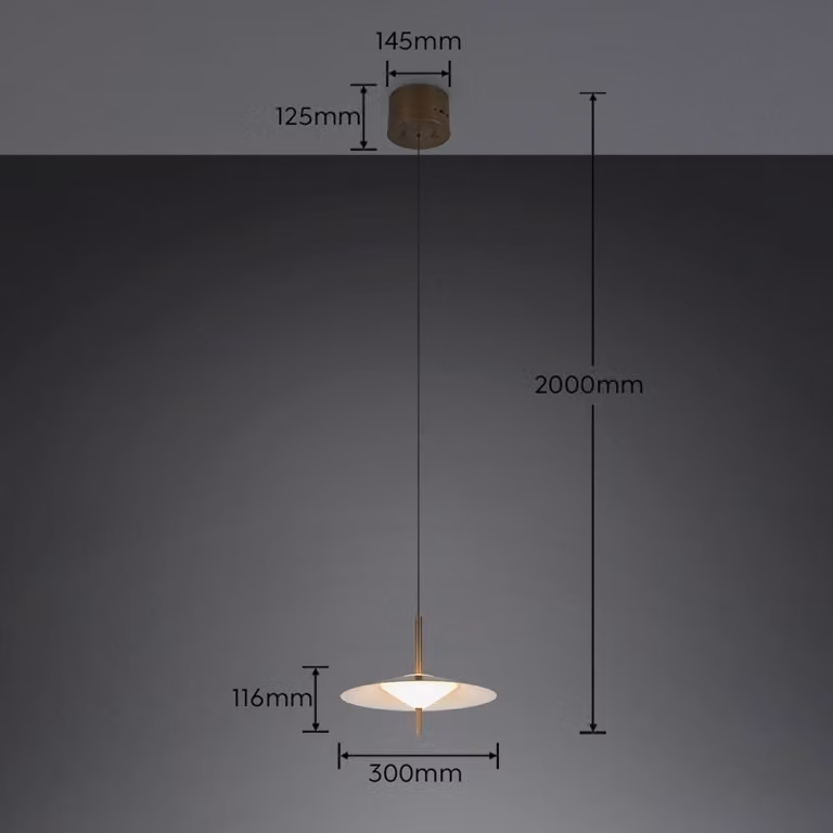 Trio Lighting Lampada a sospensione Amalo, dimmerabile, Alluminio / Grigio / Zincato, Soggiorno / Sala da pranzo, Metallo, Moderno, Lampada a sospensione