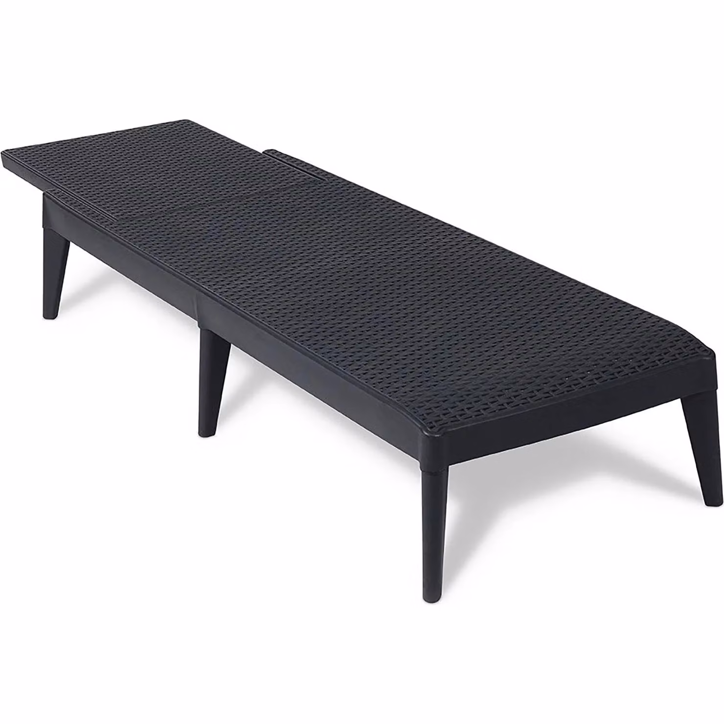 TOOMAX Lettino da esterno Numana in effetto rattan color antracite con schienale regolabile H 29 x L 186 x P 60 cm – 2