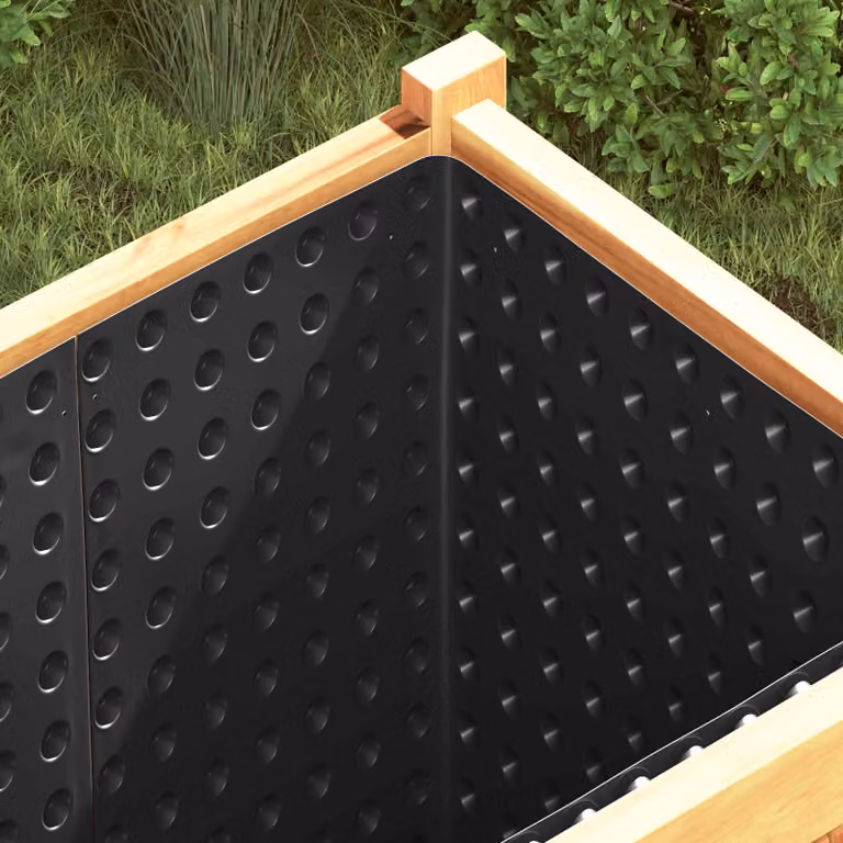 Set di 2 fogli di drenaggio stampati vidaXL in HDPE colore nero per giardino ornamentale e prato, 1 x 20 m
