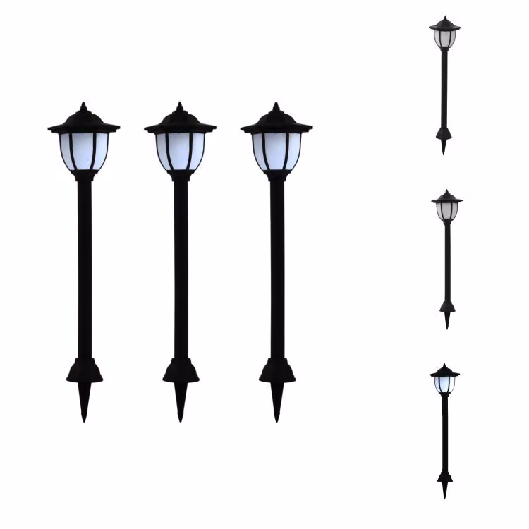 vidaXL Luci solari da esterno 3 pezzi LED nero - Illuminazione esterna