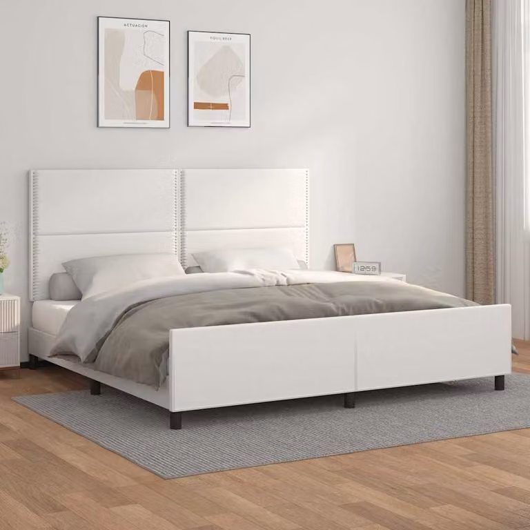 vidaXL Giroletto con Testiera in Similpelle Bianco 200x200 cm