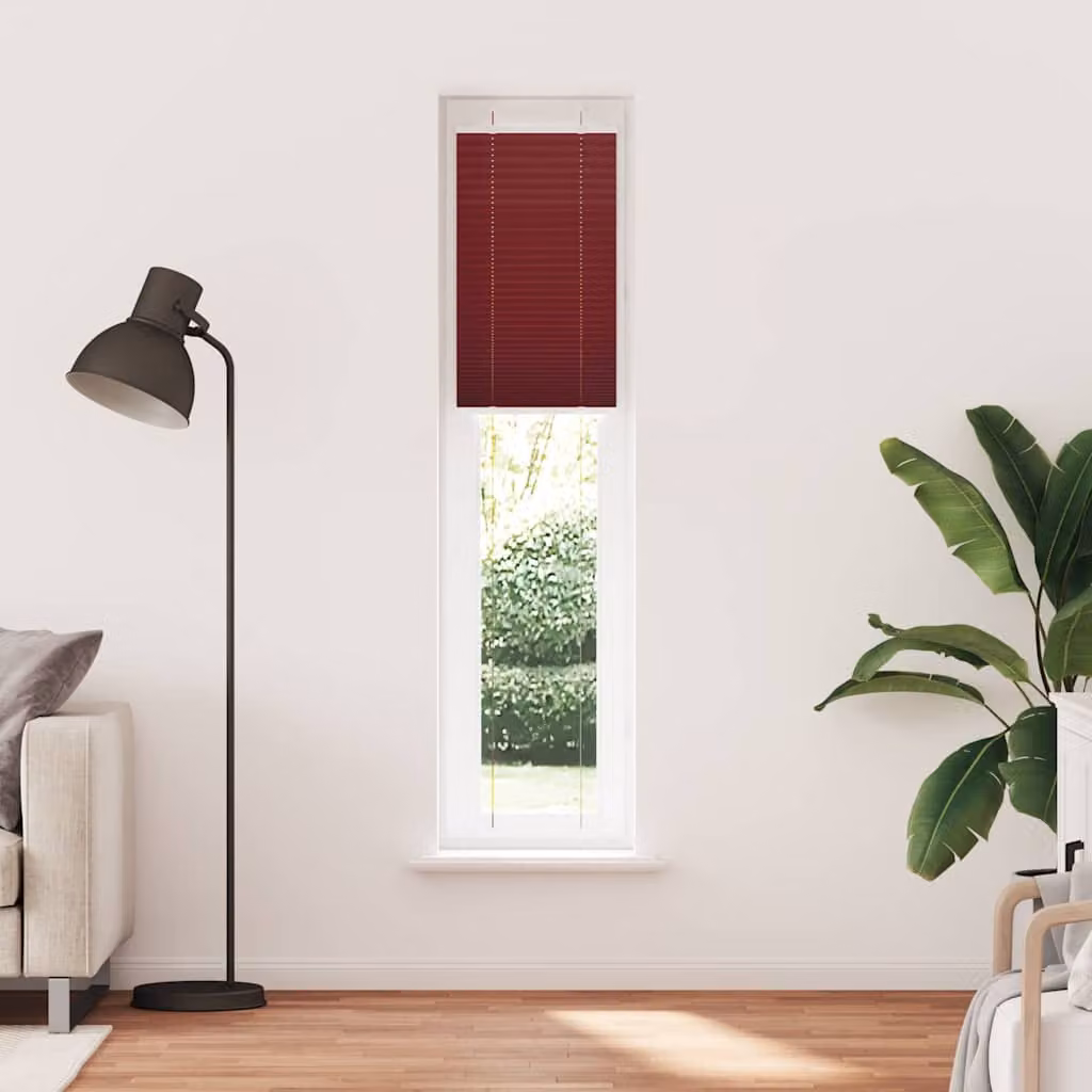 vidaXL Tenda Plissettata Rosso Bordeaux 40x200 cm Larghezza Tessuto