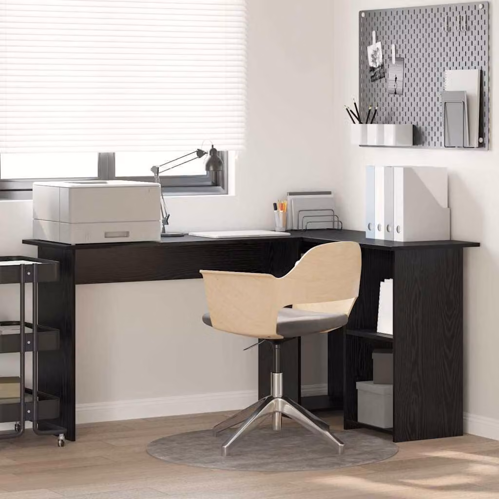 Maison Exclusive - Scrivania, finitura effetto legno noce nero, dimensioni 142 x 102 x 73 cm