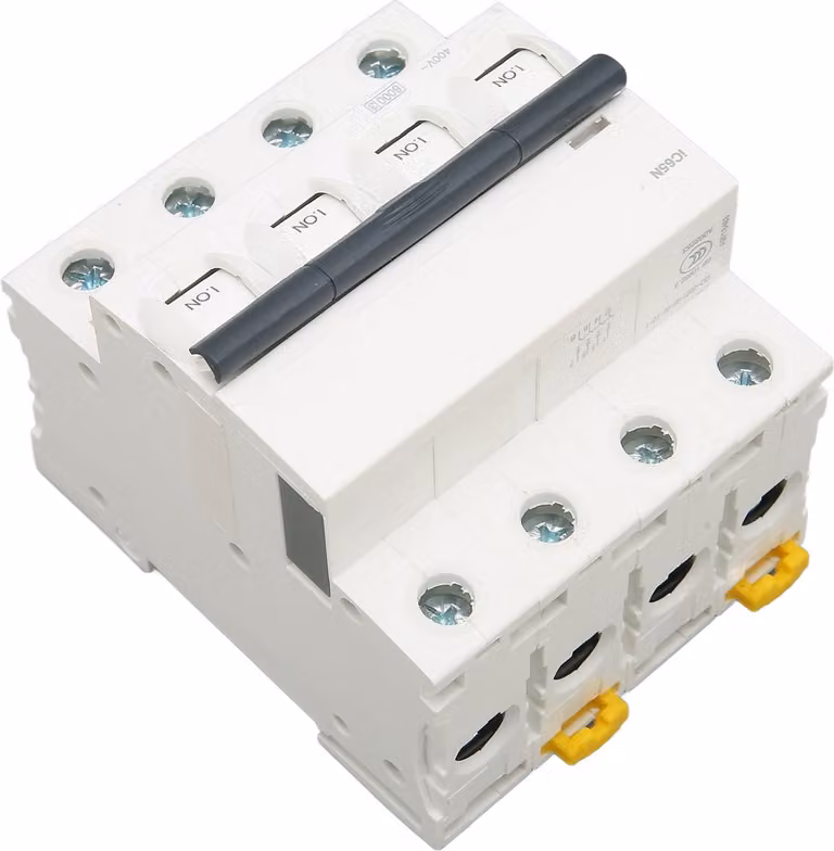 Interruttore miniaturizzato, interruttore automatico 4P, interruttore corrente, interruttore 400V, interruttore automatico, interruttore automatico