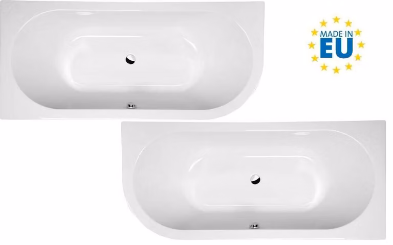 Vasche da bagno Polysan - Vasca asimmetrica Viva R, 1750x800x470 mm, bianco 78119