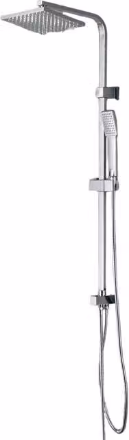 Colonna Doccia Bagnoclic in Acciaio Inox Cromata con Soffione e Doccetta Square