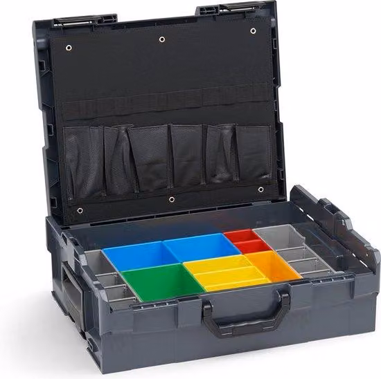 Borsa porta attrezzi, comoda cassetta degli attrezzi, scomparto centrale per gli oggetti, pratica scatola porta accessori, ideale per ogni valigetta da lavoro professionale.