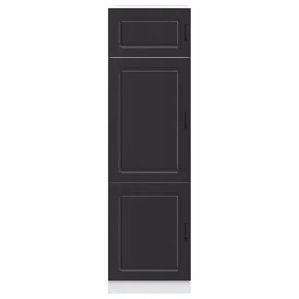 Mobile da cucina Kalmar HELLOSHOP26 in legno composito nero opaco, stile moderno, L: 60 cm, P: 57 cm, H: 207 cm – 2
