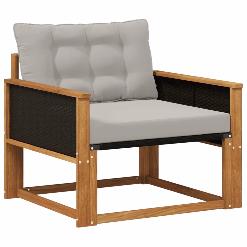Set di divani da esterno DESIGN IN in legno di acacia massello e textilene grigio con cuscini inclusi – 2