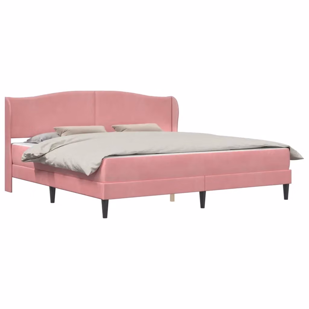 Struttura del letto con testiera in velluto rosa vidaXL L/P/H: 200 x 200 x 101 cm – 2