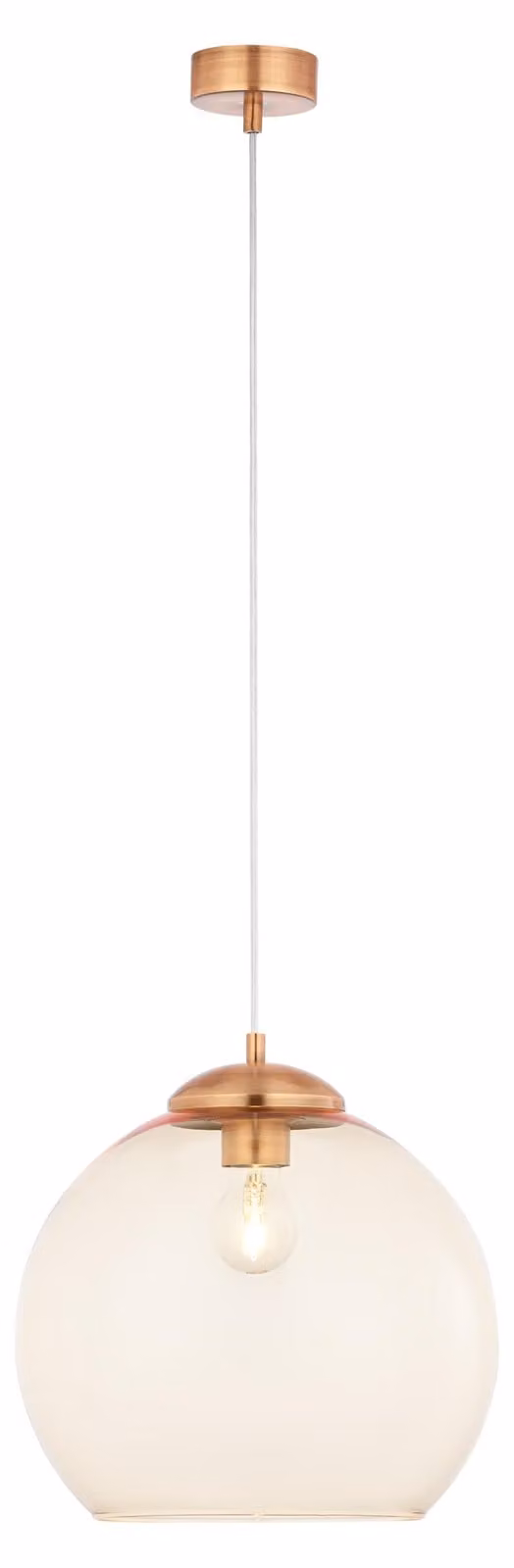 Lampada a sospensione ASTI in rame, 1xE27x40W, vetro, dimensioni: 80x29x29 cm, IP20, Jupiter