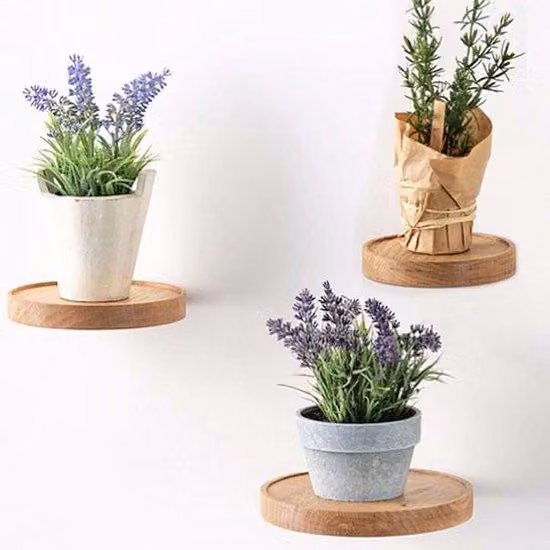 Scaffale in legno Ø 15 cm - Set da 3 - Scaffale per fiori