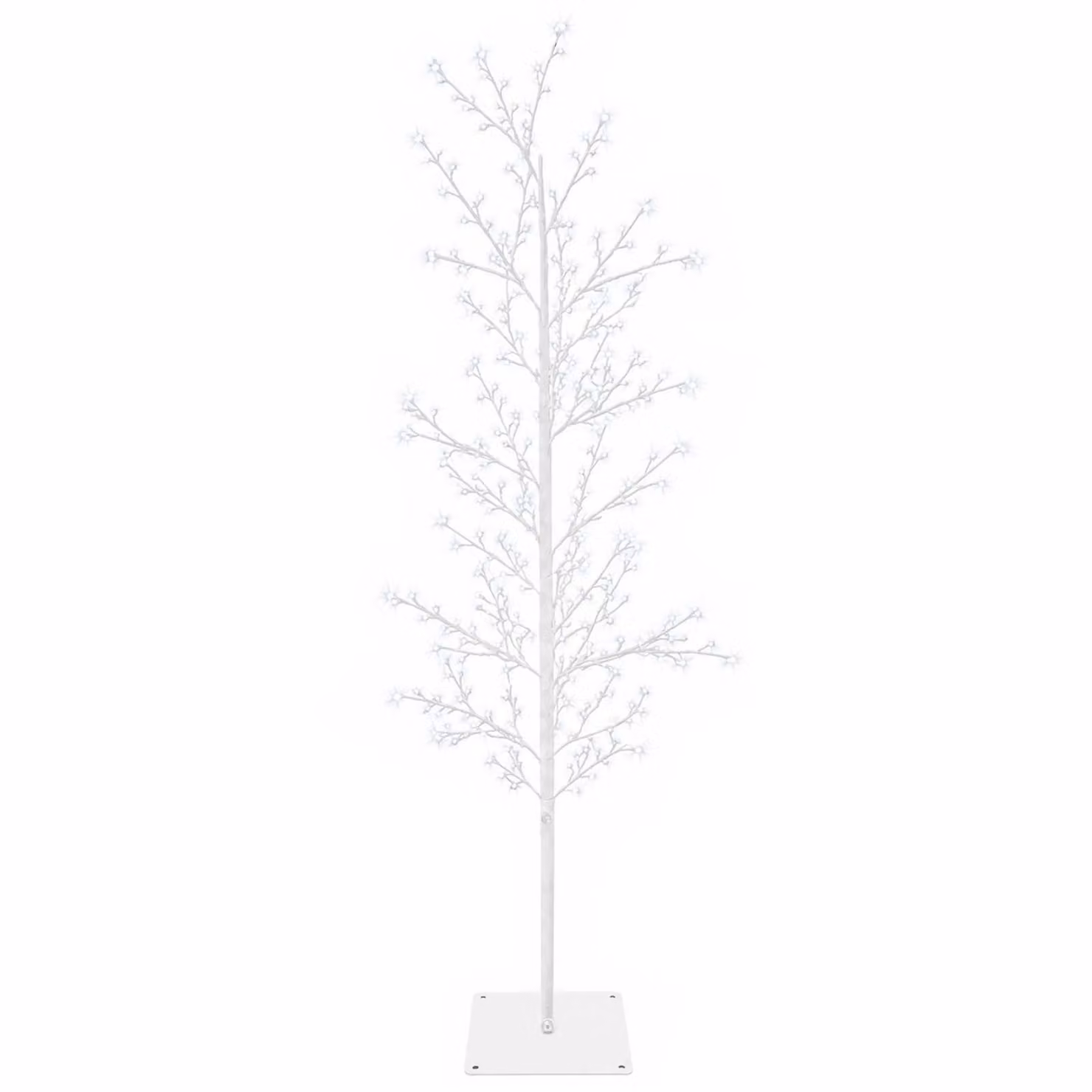 vidaXL Albero di Natale a betulla Bianco 150 cm Acciaio 360 LED