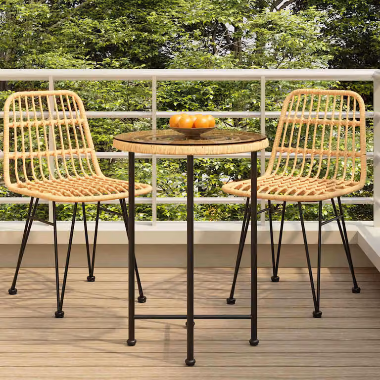 vidaXL Tavolo da Pranzo Rotondo Moderno in Vetro Trasparente e Acciaio Marrone Ø 55 cm, H 74 cm