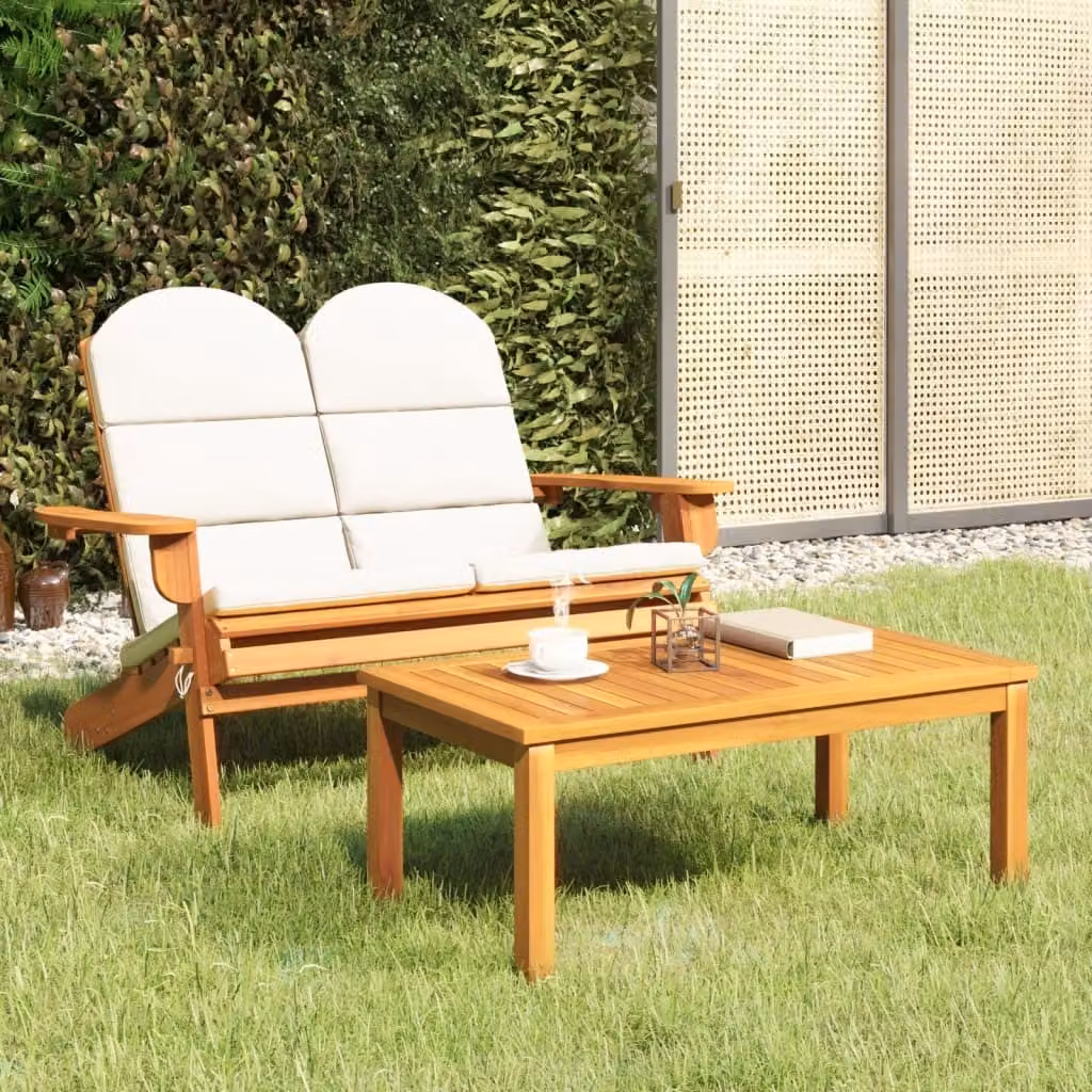The Living Store Set salotto da giardino 2 pz. Set salotto da giardino Adirondack in legno massiccio di acacia